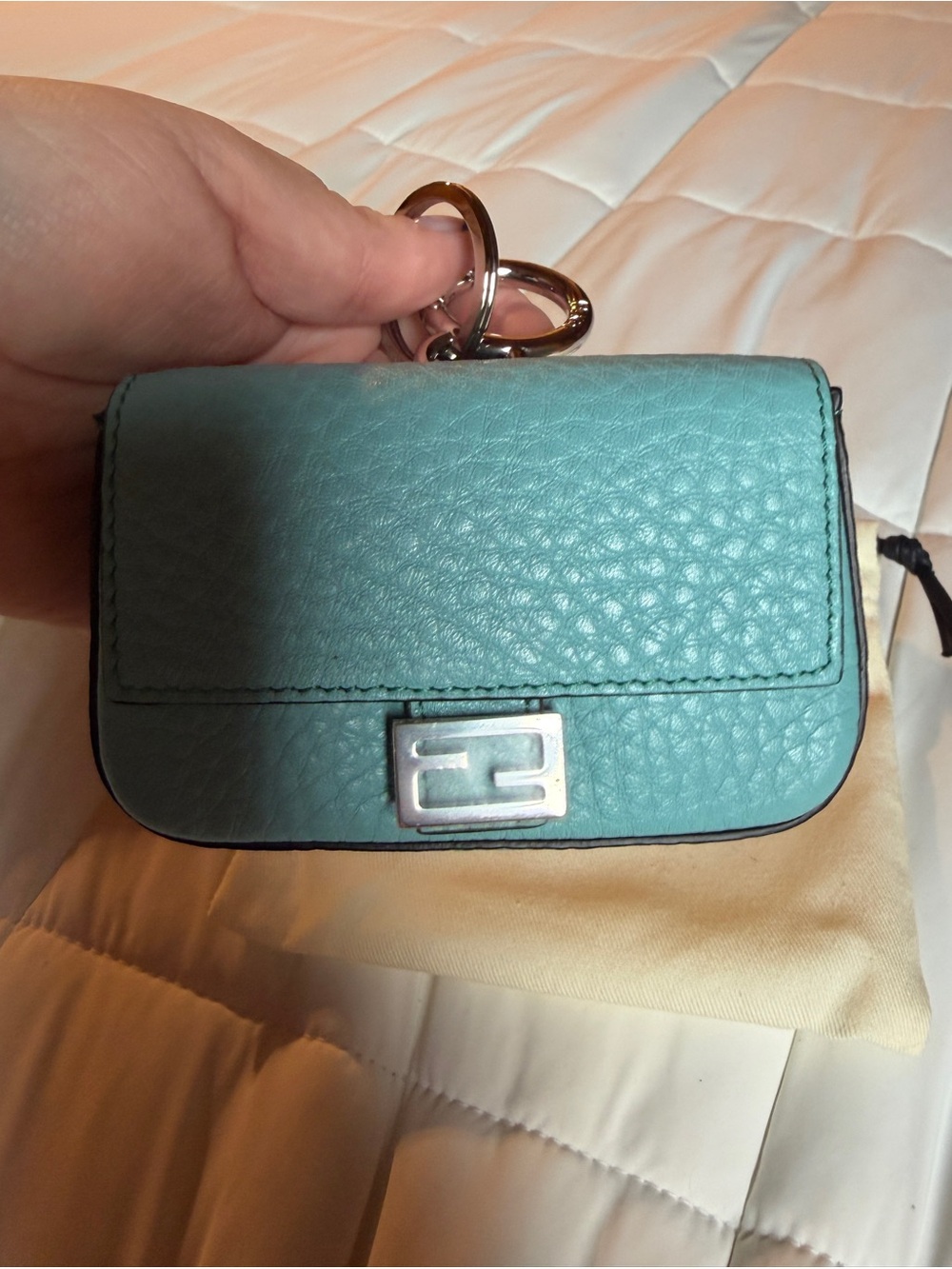 Authentic Fendi Micro Baguette Card/ Key Holder Charm - Picture 4 of 11